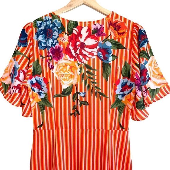 Tropical Stripes and Floral Maxi Dress - Picture 7 of 9